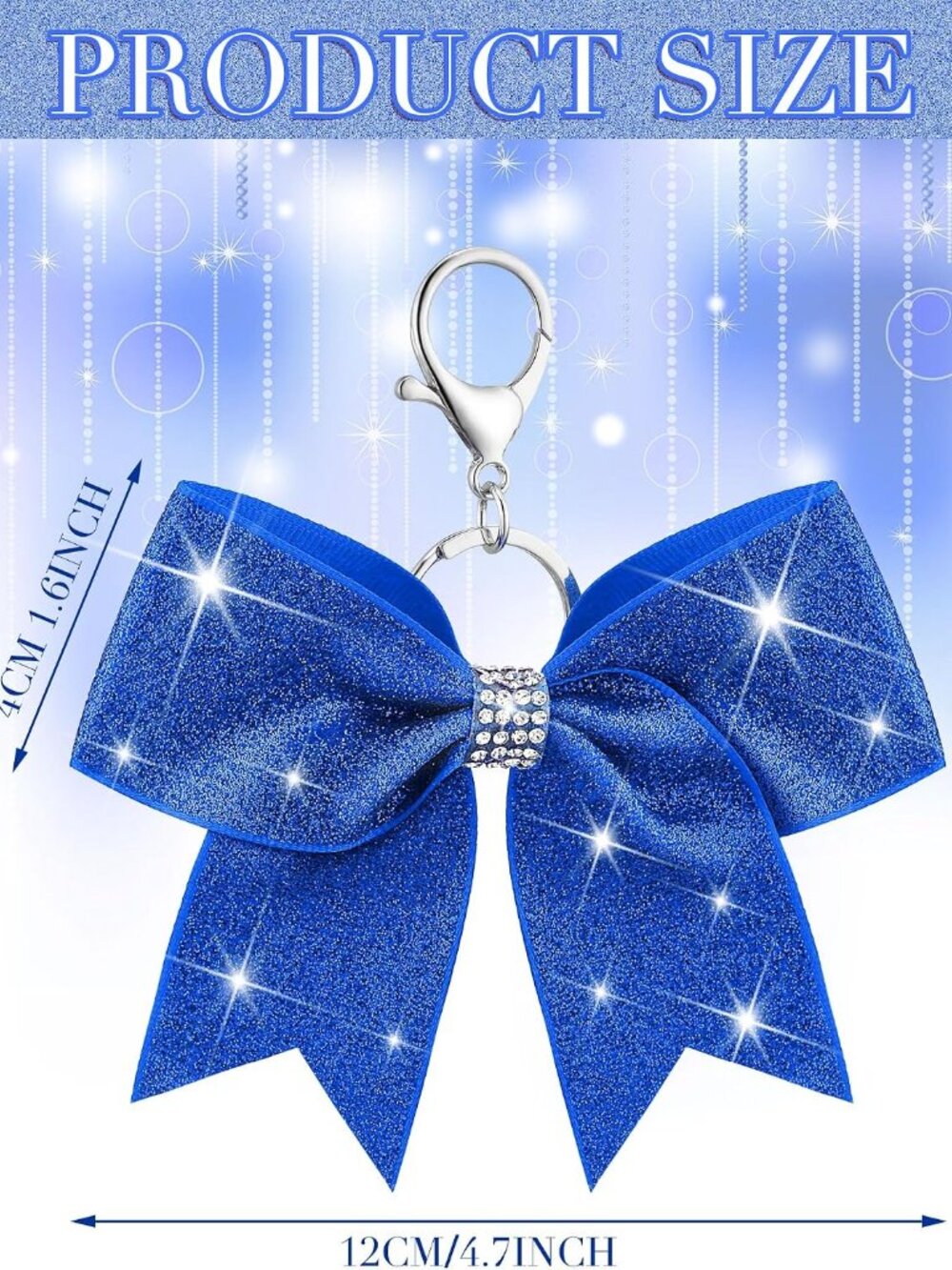 Cheer Bow Keychain Bulk Rhinestone - Picture 2 of 6